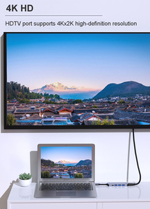 5 in 1 USB C 허브 HDTV 4K 디스플레이 USB <span class=keywords><strong>3</strong></span>.0 100W PD 충전 도킹 스테이션 노트북 맥 - Product Image 4