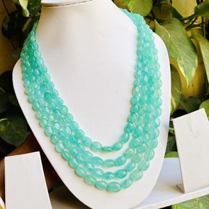 Natural Russian <b>Emerald</b> Oval Mani Shape Beads Green <b>Emerald</b> Wedding <b>Necklace</b> Gemstone Beads Limited Stock 1 Full Strand - Product Image 3