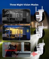 Kamera Keamanan PTZ Nirkabel ICSEE 6MP Murah, Sensor CMOS Lensa Ganda, Deteksi Gerakan, Tahan Air IP66, Kamera Dome