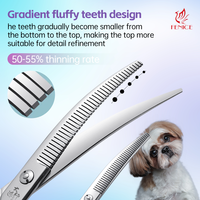 Fenice 25 °   Ciseaux à épiler incurvés et moelleux pour animaux de compagnie avec double queue JP440C, cisailles de toilettage pour chiens pour une forme de fourrure ronde