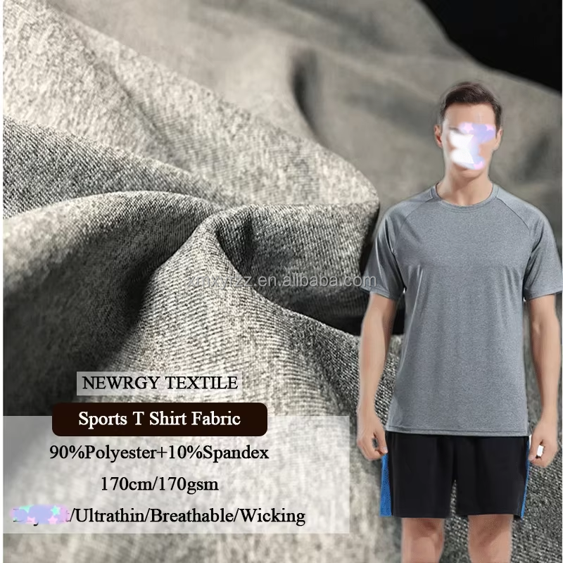 Customized 90% Polyester 10% Spandex Stretch Knit Jersey Cationic Recycled Quick Dry Fabric for Garment Clothing Sport T Shirts