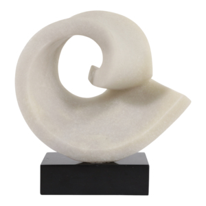 Scultura moderna a spirale in resina su base di marmo per decorazioni per la casa, soggiorno, bagno, tavolino da caffè. - Product Image 1