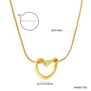 Collares Pequeños con Diseño Trenzado, Chapados en Oro de 18K, Collares Minimalistas de Acero Inoxidable con Colgante de Corazón para Mujer - Product Image 3
