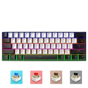 คีย์บอร์ดเกมมิ่งแบบมีสาย <span class=keywords><strong>60</strong></span>% แบบออปติคอล 61 ปุ่ม ไฟ RGB Backlit ฐานกันลื่น ดีไซน์ใช้งานมือเดียว USB-C ป้องกันการกดผิดพลาด - Product Image 1