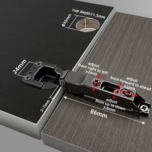Bisagra hidráulica de cierre suave de 2 vías, de plástico negro, ajustable en 3D, para gabinetes de cocina y sala de estar - Product Image 2