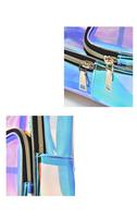 Tas Punggung Laser Holografik Wanita, Ransel Mini Modis Tahan Air PVC TPU Transparan untuk Perempuan