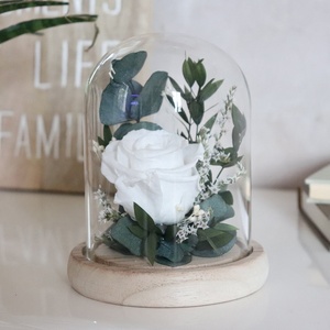 Fiore conservato bianco rosa e fiori secchi orologio fatto a mano regalo per la casa festa della mamma felice anno nuovo 2 pezzi ogni amore - Product Image 5