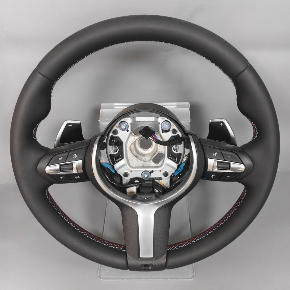 Custom Black Leather Steering Wheel (BMW Fitment), photo 2