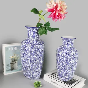 Modern seramik vazolar için ev dekor aksesuarları dekoratif çiçek vazo Nordic porselen kil uzun vazo dekorasyon Set