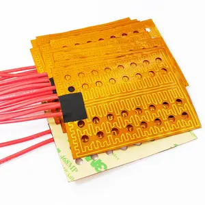 جودة عالية حسب الطلب 12V مرنة بوليميد التدفئة حصيرة Kapton سخان مع القواطع و لاصق