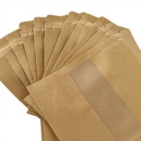 Sacs en papier kraft anti-humidité avec fermetures éclair et fenêtres, adaptés aux noix, au café, aux collations, au thé, aux aliments pour animaux de compagnie, aux aliments pour bébés