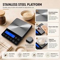 Báscula Digital de Cocina de Acero Inoxidable para Pesar Granos, Báscula Electrónica de Alimentos de Acero Inoxidable para el Hogar