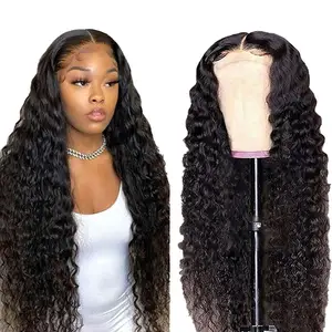 13x4 Water wave cuticle aligned front wig transparent lace preplucked waterwave curly wigs eviplera virgin record australia