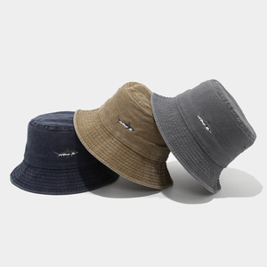 Chapeau de <span class=keywords><strong>pêcheur</strong></span> vintage délavé avec logo brodé et motif requin, 1 pièce, décontracté, pour hommes et femmes - Product Image 2