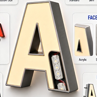 Lettres en métal 3D personnalisées avec éclairage LED, étanches, en acier inoxydable, logo rétroéclairé pour devanture de magasin en extérieur