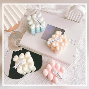 Ins Nordic Style Creative Gradient Heart Magic Cube Scented Candle Atmosphere Birthday Gift Wedding Favor Candle - Product Image 2