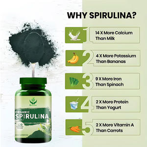 OEM naturale multivitaminico per uso alimentare clorella fornitori di Spirulina organica in polvere integratore Spirulina Capsule - Product Image 2