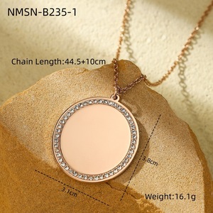 Collana con <span class=keywords><strong>ciondolo</strong></span> a moneta rotonda in <span class=keywords><strong>oro</strong></span> reale placcato in <span class=keywords><strong>oro</strong></span> reale 18K collana a <span class=keywords><strong>cuore</strong></span> in acciaio inossidabile per donna in diamante <span class=keywords><strong>bianco</strong></span> - Product Image 5