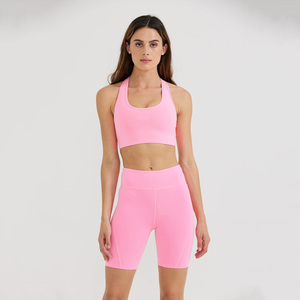Ensemble de sport d'été pour femmes : soutien-gorge de sport et short respirant à séchage rapide, coupe ajustée, idéal pour le yoga et la gym (vente en gros) - Product Image 1