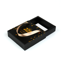 Boîte à tiroir portable de luxe avec logo personnalisé, en carton rigide recyclé, doublure en éponge, gaufrage UV sélectif, pour bijoux et cadeaux