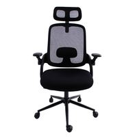 Salle d'attente réglable noir maille exécutive haut dossier patron chaise bureau avec roue