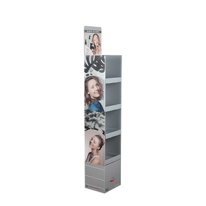 Support d'affichage au sol en carton personnalisé pour jus et boissons en bouteille, présentoir de vente au détail en carton ondulé avec étagère à 4 niveaux - Product Image 2