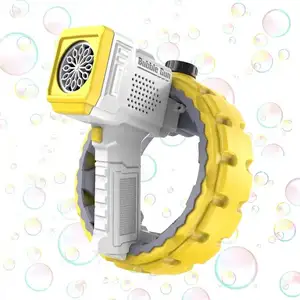 2024 Kinderen Outdoor Speelgoed Elektrische Bubble Gun Speelgoed Met Led Licht Plastic Bubble Shooter Gun Blower Pistool