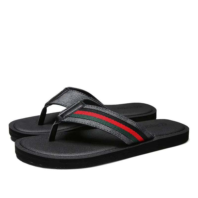 Best selling summer daily wear arch support PU leather outdoor sports men's flip flops