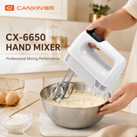 Batteur à main électrique certifié ETL 200W 5 vitesses avec fouets en acier inoxydable, batteur à œufs professionnel pour la pâte à gâteau et la pâtisserie