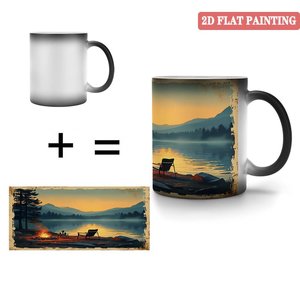 Custom Logo <b>Ceramic</b> <b>Mug</b> 11oz Heat Color Changing Magic Drinking Cup - Product Image 4