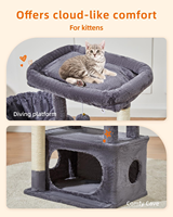 Arbre à chat en sisal durable de 38,5 pouces, tour pour chats d'intérieur et chatons, avec condo luxueux, paniers réglables et emballage en carton