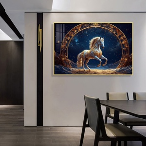 Peintures murales nordiques en gros pour la décoration intérieure, tableaux chevaux ciel étoilé, peintures artistiques en porcelaine cristalline - Product Image 2