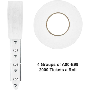 Custom Digit <strong>White</strong> Take-A-Number <strong>Tickets</strong> 2000 <strong>Tickets</strong>/Roll A00-E99 - Product Image 4