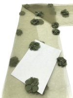 Tissu en dentelle florale brodée 3D avec perles et paillettes, 100% polyester, élégant et luxueux pour vêtements et robes