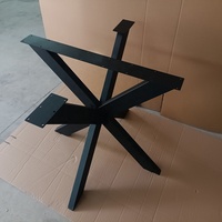 Vente en gros de pieds de table à armature croisée avec revêtement en poudre pieds de table en métal araignée en métal pour café de conférence à base d'acier