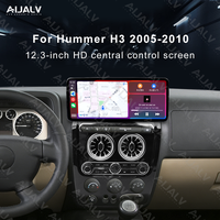Cadre d'autoradio 12,3 pouces pour tableau de bord HUMMER H3 2005-2010, compatible Android Auto et Carplay, noir UV, directement de l'usine