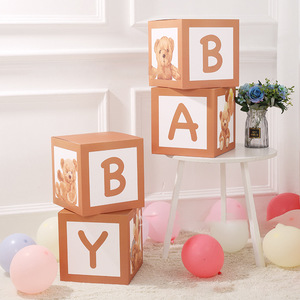 Boîtes bébé avec lettres pour baby shower ballons boîtes avec lettres pour sexe révéler anniversaire mariage baby shower décorations - Product Image 6