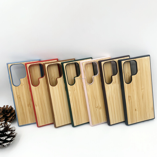 Natural Wood Phone Case Shockproof Real Bamboo Laser Engraving Custom Wooden Phone case for Samsung S23 S24 S25 S26 Ultra Plus
