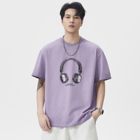 T-shirt à manches courtes pour homme avec imprimé graffiti, style hip-hop, motif esquisse, en coton oversize, décontracté, printemps-automne, vente en gros OEM