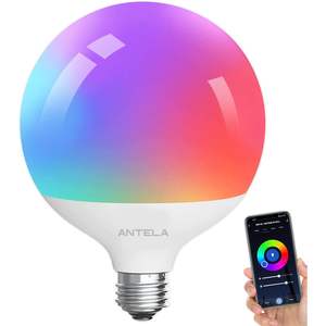 Bombilla Inteligente Antela E27 15W LED RGB Regulable con Control por WiFi a través de Aplicación, Lámpara de Techo Compatible con Alexa y el Asistente de Google - Product Image 6