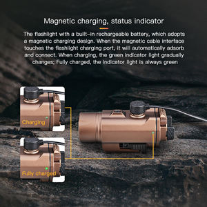 Перезаряжаемый тактический лазер и 2000lm светодиодный фонарик с зеленым синим красным лучом ударопрочный и водонепроницаемый магнитный луч комбо - Product Image 6