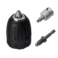 Ensemble de mandrins sans clé 3-en-1 en acier de 10 mm pour perceuse, clé à chocs et tournevis électrique avec boîtier en nylon