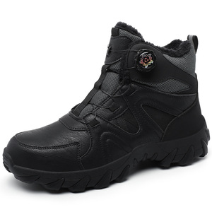 High Top Men Safety Shoes Steel Toe Rubber Outsole Anti Impact Puncture Resistant Breathable Work Boots All Seasons - Product Image 5