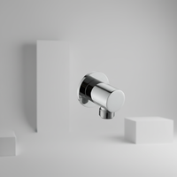 Raccord de Douche Mural en Laiton à Sortie Unique 1/2\" NPT pour Douchette, Bec Élastique, Finition Chrome, Design Moderne