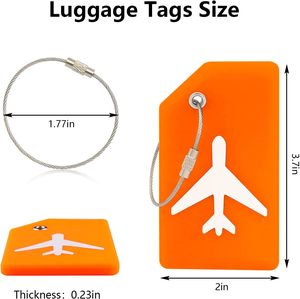 Silicone Luggage Tags for Travel Bag Suitcase Tags Standard Size Label <b>Flight</b> Baggage Accessories With Steel Loop Custom Logo - Product Image 4