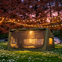 Tente gonflable en coton TC, ouverture automatique rapide, abri portable imperméable et résistant au vent pour le camping, le jardin et la randonnée