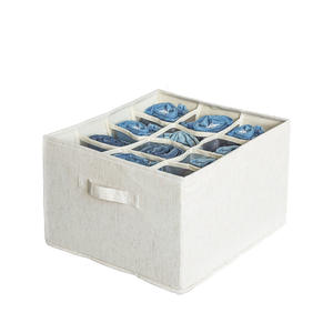 Caja de Almacenamiento de Ropa de Algodón, Organizador Rectangular Dividido con Asas para Armario, Tipo Cajón, Uso Doméstico - Product Image 4