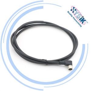 Halogeenvrije M8 4-pins vrouwelijke hoekconnector kabelassemblage - Product Image 6