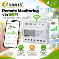 Compteur d'énergie intelligent numérique 380V avec surveillance en temps réel, 3*5(80A) 7P, triphasé quatre fils, WIFI, rail DIN, sans relais