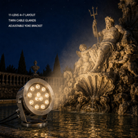 Lumière de fontaine d'eau super lumineuse RGBW écologique IP68 DMX512 en acier inoxydable pour piscine extérieure, jardin et aménagement paysager